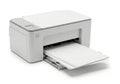 Modern white inkjet printer with open tray Royalty Free Stock Photo