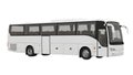 Modern white intercity coach bus isolated against a plain white studio background isolated on white background Royalty Free Stock Photo