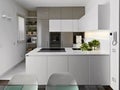 Modern white kitchen Royalty Free Stock Photo