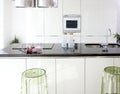 Modern white kitchen clean interior design Royalty Free Stock Photo