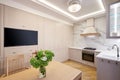 Modern white kitchen clean interior design Royalty Free Stock Photo