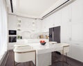 Modern white kitchen interior design Royalty Free Stock Photo
