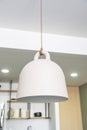 modern white lamp hanging kitchen ceiling, home decor, low angle