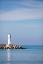 Modern white lighthouse Royalty Free Stock Photo