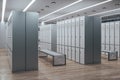 Modern white locker room interior Royalty Free Stock Photo