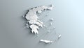 Modern White Map of Greece with Regions With Shadow Royalty Free Stock Photo