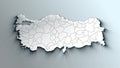 Modern White Map of Turkey with Provinces