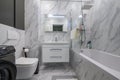 Modern white marble bathroom interior Royalty Free Stock Photo