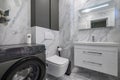 Modern white marble bathroom interior Royalty Free Stock Photo