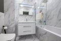 Modern white marble bathroom interior Royalty Free Stock Photo