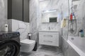 Modern white marble bathroom interior Royalty Free Stock Photo