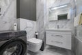 Modern white marble bathroom interior Royalty Free Stock Photo