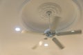 Modern white matal ceiling fan vintage style interior office building or living room decoration Royalty Free Stock Photo