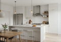 Modern White Minimalist Kitchen Interior Design Royalty Free Stock Photo