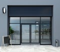 Modern white office entrance door