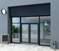 Modern white office entrance door