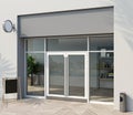 Modern white office entrance door