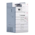A modern white office printer and copier for efficient document management Royalty Free Stock Photo