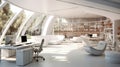 Modern white open space office corner