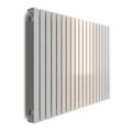 Modern White Panel Radiator Mounted on a White Wall with Subtle Shadows heating Royalty Free Stock Photo