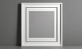 Modern White Picture Frame on Gray Wall Royalty Free Stock Photo