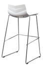 Modern White Plastic Bar Stool. Designer bar chair isolated on white