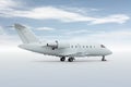 White private jet isolated on light background with sky Royalty Free Stock Photo