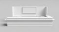 Modern White Reception Desk with Blank Display Frame Royalty Free Stock Photo