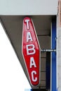 Modern White And Red Tabac Sign On Wall Royalty Free Stock Photo