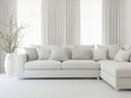 Modern white sectional sofa isolated on white background Royalty Free Stock Photo