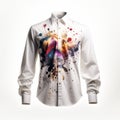 Modern White Shirt With Colorful Splatter Designs Royalty Free Stock Photo