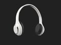 Modern white slim wireless headphones with silver details