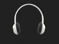 Modern white slim wireless headphones with silver details - front view