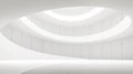 Modern white space interior with spiral ramp 3d rendering image