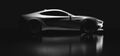 Modern white sports car on black background. Side view Royalty Free Stock Photo