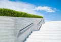Modern white stairs leading to a square. Urban architecture Royalty Free Stock Photo