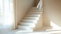 Modern white stairs in a sunny room Royalty Free Stock Photo