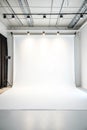Modern white studio background with soft lighting Royalty Free Stock Photo