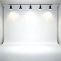 Modern white studio background with soft lighting Royalty Free Stock Photo