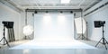 Modern white studio background with soft lighting Royalty Free Stock Photo