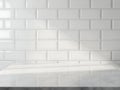 Modern white subway tile backsplash Royalty Free Stock Photo