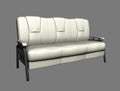 Modern white suede couch isolated on light background. Top view. Cutout object. 3d illustration