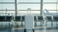 The modern white suitcase.AI generated image Royalty Free Stock Photo