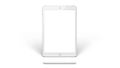 A modern white tablet device with blank screen and a stylus pen on an isolated background for digital content presentation Royalty Free Stock Photo