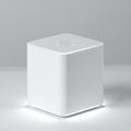 Modern White Tech Cube on a Minimalist Background Royalty Free Stock Photo