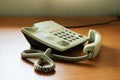 Modern white telephone Royalty Free Stock Photo