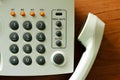 Modern white telephone Royalty Free Stock Photo