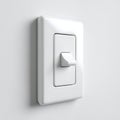 Modern White Toggle Light Switch on a Clean Wall Royalty Free Stock Photo