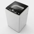 Modern White Top Loading Washing Machine With Black Glass Lid And Digital Display appliance Royalty Free Stock Photo