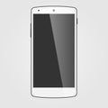 Modern white touchscreen cellphone. Tablet smartphone template.